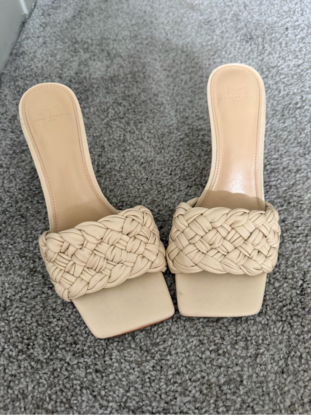 Marc Fisher Braided Nude Slide Sandals